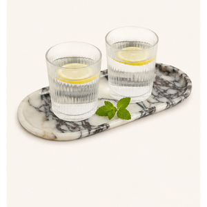 Plateau ovale en marbre poli, pierre naturelle, organisateur de salle de bain, présentoir pour parfums et bijoux, pour hôtel et décoration intérieure - Product Image 2