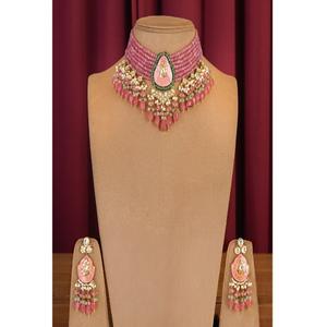 Ensemble collier et boucles d'oreilles de haute qualité plaqué or, imitation perles, pour femmes, collection de cadeaux de mariage traditionnels - Product Image 1