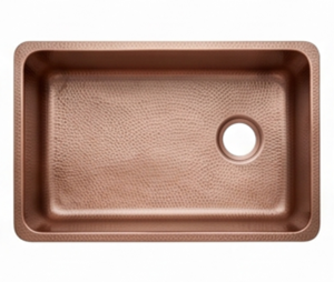 Évier de cuisine en cuivre fait main, simple bac, rectangulaire, à encastrer, surface brossée, design rustique pour cuisines et salles de bain modernes - Product Image 2
