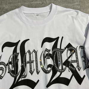 เสื้อถักผ้าฝ้ายพรีเมียม 100% ประดับคริสตัล สองชั้น แขนสั้น เป็นมิตรต่อสิ่งแวดล้อม ระบายอากาศได้ดี พิมพ์ลายตามสั่ง ดีไซน์เนอร์ ทรงปกติ - Product Image 4