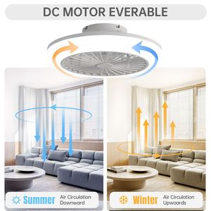 Ventilatore da soffitto LED moderno da 18 pollici a basso profilo con luce e telecomando, design senza pale a incasso per camera da letto e cucina - Product Image 5