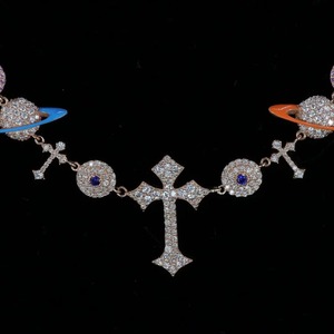 Pendentif Croix Luxe Sertie de Moissanite avec Planètes, en Argent 925, Bijou Chrétien Religieux, Collier Hip Hop Bling pour Homme - Product Image 2