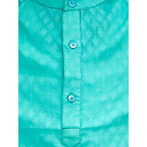 Kurta traditionnel indien en coton pour garçons avec pyjama bleu et blanc imprimé, manches longues, toutes tailles XS-XL, ensemble salwar cousu - Product Image 3