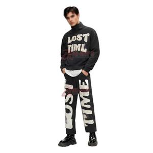 OEM 2025 personnalisé hommes lavage à l'acide coupe coudre 500GSM pour bouffée impression fermeture éclair à capuche pantalons de survêtement ensemble brodé Baggy survêtement pour - Product Image 4