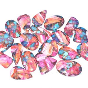 Cabochons en pierre turquoise rose épineuse de qualité AAA pour bijoux - Product Image 1