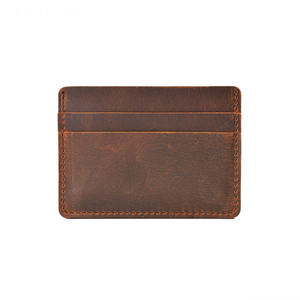 Leather Card <b>Holder</b> <b>Wallet</b> for Men Genuine Leather Crazy Horse High-Quality Slim custom Vintage Style Custom Logo Wholesale 2026 - Product Image 1