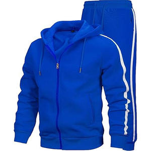 Conjunto deportivo informal para hombre de dos piezas, chaqueta y pantalones, tela cómoda y transpirable, ropa deportiva atlética para gimnasio, entrenamiento, jogging - Product Image 1