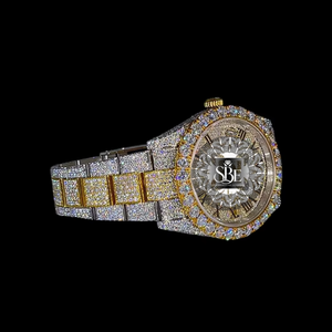 Luxury Iced Out Hip Hop Diamond Watch for Men, Diamond Dial Full Cubic Zirconia Stainless Steel <b>Automatic</b> Wrist Watch - Product Image 3