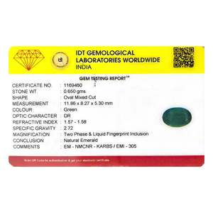 Natural Zambian Emerald Loose Gemstone 3.25 Carat Certified AA Quality 14mm - Product Image 4