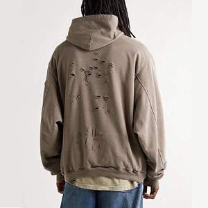 เสื้อฮู้ดดี้ผู้ชายสไตล์วินเทจ ทรงโอเวอร์ไซส์ ผ้าฟลีซ 100% คอตตอน มีฮู้ด แบบเรียบ สตรีทแวร์ รับสกรีนโลโก้ ทรงปกติ - Product Image 5
