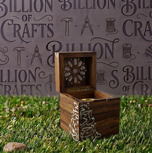 Wooden <b>Incense</b> Burner <b>Box</b> Aromatic <b>Incense</b> Holder Handcrafted <b>Incense</b> Case with Floral Carved Lid - Product Image 5