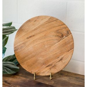 Plato de madera rústico al por mayor, plato redondo de madera para servicio de cena, para decoración de bodas, vajilla de lujo, plato base de madera - Product Image 3