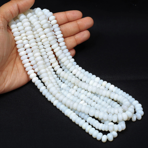 Cuentas de ópalo blanco natural en forma de rondel liso de 15 pulgadas, 6mm-9mm, cuentas de ópalo blanco únicas, cuentas de ópalo de calidad AAA, joyería. - Product Image 1