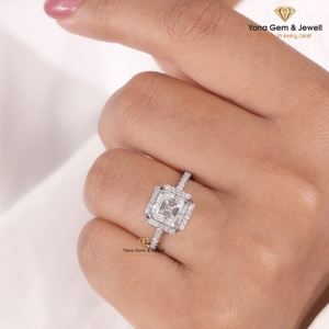 Anillo de Compromiso de Lujo con Corte Asscher, Hermoso Anillo de Novia con Diamante Cultivado en Laboratorio CVD de 2.00 Quilates, Oro Sólido de 14K, Certificado IGI, Color D, Claridad VVS2 - Product Image 4