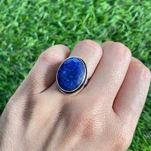 Anillo de plata 925 con zafiro azul hecho a mano, joyería de piedras preciosas naturales para mujer, regalo al por mayor - Product Image 6