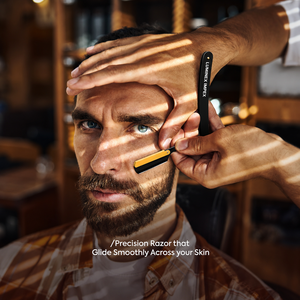 Navaja de Afeitar Recta Vintage Luminex Impex con Mango de Concha de Abulón y Acero al Carbono, Lista para Usar en Barberías y Salones - Product Image 5