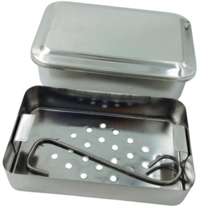 Caja de acero inoxidable para instrumentos con base perforada para esterilización y almacenamiento quirúrgico - Product Image 5