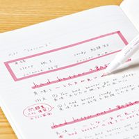 Stylo pinceau KOKUYO Mark+ japonais, couleurs douces, effaçable à sec et à l'eau, imprimé UV, 8 couleurs, pointe fine biseautée de 6 mm, pour notes d'étude sur papier