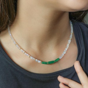 GOODSTONE JEWELS <b>Necklace</b> with 3 Pencil Face Beads Handmade Beaded Jewelry - Product Image 1