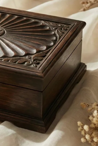 Caja de Madera Tallada a Mano al por Mayor con Tapa con Diseño de Rayos de Sol, Acabado Antiguo, Caja de Recuerdos para Empaque de Lujo - Product Image 3