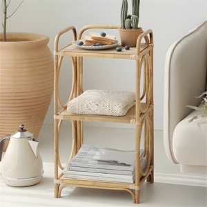 Meilleure vente d'étagères d'angle en rotin durable fait à la main rangement de cuisine moderne étagère à 3 niveaux personnalisable OEM accepté - Product Image 5