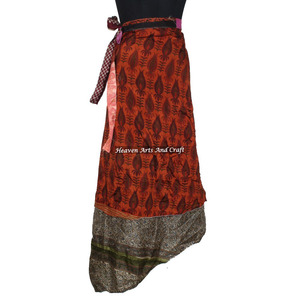 Falda Larga de Seda Mágica Única, Vestido Envolvente de Seda para Dormir, Envolvente de Seda India para Verano, Fabricante Mayorista de Jaipur - Product Image 6