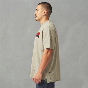T-shirt Homme Oversize avec Imprimé Lettres sur le Devant, Manches Courtes, Col Rond, Style Urbain, en Jersey de Coton Respirant, Longueur Longue, OEM ODM - Product Image 1