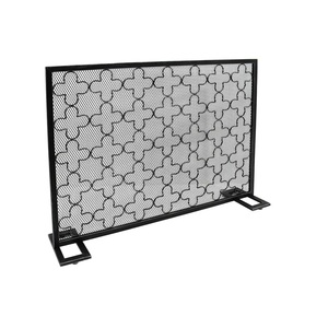 Paravent décoratif autoportant en métal à motif quadrifoliaire marocain, résistant à la chaleur, protection contre les étincelles pour foyer - Product Image 6