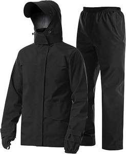 Ensemble imperméable pour homme, veste et pantalon de pluie résistants, respirant, à capuche, pour le travail en extérieur, la pêche, la moto - Product Image 1