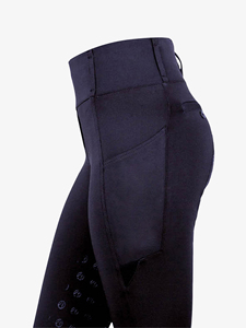 Culottes d'équitation athlétiques pour femmes, taille mi-haute, durables, absorbant la transpiration, avec poches pour téléphone, pour l'équitation, logo personnalisé - Product Image 4