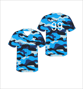 Custom Baseball Jersey V-Neck Short Sleeve Sublimated Camouflage Print Polyester Team <b>Name</b> Player Number All Seasons Unisex - Product Image 5