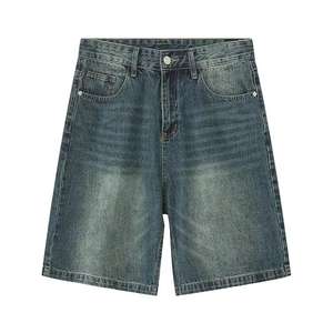 Pantalones Cortos de Mezclilla Casuales para Hombre, Estilo Vintage, Holgados, para Verano, Moda Urbana, Color Negro - Product Image 6