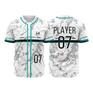 Maillots de baseball personnalisés pour hommes, nom du joueur sur le devant, séchage rapide, respirant, antibactérien, grande taille, imprimé par sublimation, viscose/coton - Product Image 3