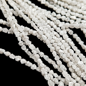 Natural White Diamond Straight Drill <b>Beads</b> Uncut Rough Diamond <b>Bead</b> Strands For Jewelry <b>Making</b> Wholesale By Indian Manufacturer - Product Image 2