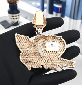 Colgante con Letra de Snoop Dogg con Incrustaciones de Diamantes de Moissanita, Joyería de Lujo Estilo Hip Hop con Cadena de Oro Rosa para Fiesta - Product Image 4