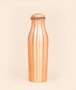 Botella de Agua de Cobre Puro con Diseño Floral y Tapa de Cobre, Portátil para Viajes - Product Image 2