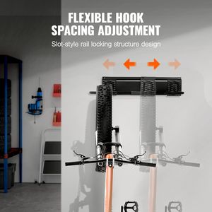 Support mural personnalisable pour 2 vélos, organisateur de garage à domicile, compatible avec différentes tailles de vélos, pour le rangement des vélos - Product Image 5
