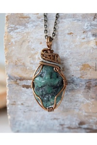 Handmade Rough Jasper Gemstone <b>Tree</b> of Life Pattern Pendant <b>Necklace</b> for Wedding - Product Image 5
