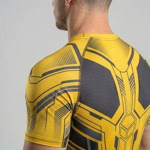 Men's Short Sleeve Custom Compression Shirt Geometric Quick Dry Sporty Fit O-Neck Polyester T-Shirt - Product Image 3