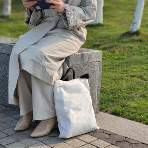 กระเป๋าผ้าแคนวาสขนาดใหญ่พิเศษ พิมพ์ลายตัวอักษรโลโก้ตามสั่ง ทนทาน ใช้ซ้ำได้ สำหรับใส่ของช้อปปิ้ง สะพายไหล่ได้ - Product Image 2