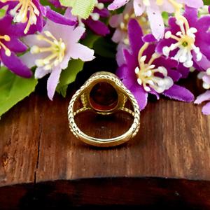 Bague fine en argent sterling 925 plaqué or 18 carats avec pierre précieuse rubis rouge, style vintage bohème, bijoux raffinés pour elle - Product Image 6