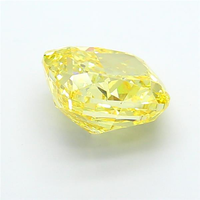 Diamante suelto de alta calidad, cultivado en laboratorio, color amarillo intenso, talla cojín, corte excelente, certificado, tipo CVD, para joyería fina.