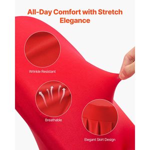 30pcs Red Polyester Spandex <b>Chair</b> Slipcovers Flat-Front <b>Stretch</b> <b>Chair</b> <b>Cover</b> for Wedding Party <b>Dining</b> or Banquet Co - Product Image 3