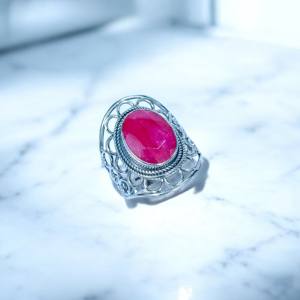 Bagues en argent avec pierres précieuses rubis de bonne qualité et bagues bohèmes en argent sterling 925, prix de gros, bijoux - Product Image 2