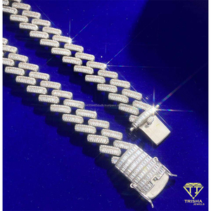 สร้อยคิวบาลิงค์แบบฝังเพชรโมอิสซาไนต์ เงินแท้ 925 สไตล์ฮิปฮอปสุดหรู - Product Image 2