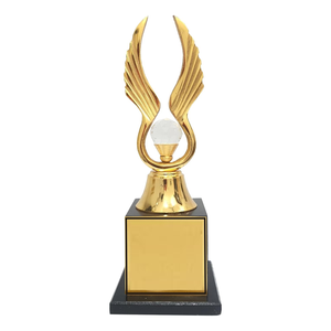 Personalized Decorative Wings <b>Trophy</b> with Crystal Ball Customised Gold-Plated Metal Award Modern Design Portable - Product Image 4