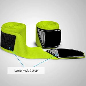 Vendas de Boxeo Elásticas de Algodón Negro Premium con Parche de Logotipo Personalizado para MMA, Kickboxing, Artes Marciales, Soporte de Muñeca para Entrenamiento - Product Image 5