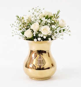 Fantaisie Laiton Brillant Polonais Mini Table Arrêt Moderne Fantaisie Décor À La Maison Fleur Vase Style Indien Classique Royal Luxures En Métal Vase - Product Image 4