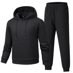 Ensemble de survêtement décontracté pour homme avec logo personnalisé, séchage rapide, respirant, 100 % coton molletonné, grande taille, à capuche, personnalisable - Product Image 6