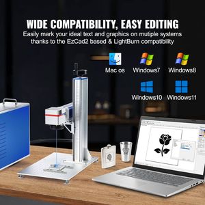 Máquina de Marcado Láser de Fibra de 30W con Área de Trabajo de 5.9\" x 5.9\", Compatible con la Máquina de Grabado Láser LightBurn - Product Image 5